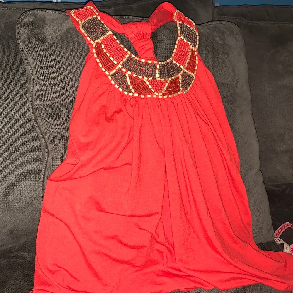 Orange Beaded yolk swing style tank